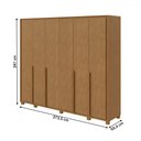 Ver imagem 4 de Guarda-roupa Casal Imperatore 6 Portas 6 Gavetas 100% Mdf 81668.284 Amêndoa Clean - Móveis Lopas