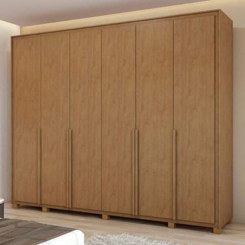 Guarda-roupa Casal Imperatore 6 Portas 6 Gavetas 100% Mdf 81668.284 Amêndoa Clean - Móveis Lopas