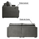 Ver imagem 6 de Sofá Cama Retrátil e Reclinável com Baú 3 Lugares 200cm Corozal Espresso Móveis Bouclê Cinza Amarronzado