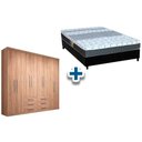 Ver imagem 1 de Cama Box Casal + Colchão Class Castor + Guarda Roupa Master 8.6 Atacama