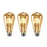 Kit 3 Lâmpadas Filamento Led St64 Retrô Decorativa Vintage E27 Bivolt - 1