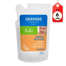 Kit C/06 Granado Glicerinado Camomila Sabonete Líquido Refil 250ml - 1