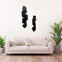 Ver imagem 2 de Kit Decoração 02 Esculturas Parede Abstrato Sala Hall Escritório Loja Home Decor Preto