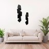 Kit Decoração 02 Esculturas Parede Abstrato Sala Hall Escritório Loja Home Decor Preto - 2
