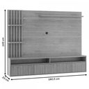 Ver imagem 3 de Painel para TV Até 65 Polegadas Dell 1 Porta 3 Prateleiras Ripado Off White/Mel - Viero Móveis