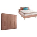 Ver imagem 1 de Cama Box Casal + Colchão American Herval + Guarda Roupa Imaginare 6.4 Atacama-jatobá