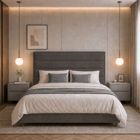 Cabeceira para Cama Casal Queen Estofada 1,58 Mts Iza Vilajo: Suede Crush Cacau