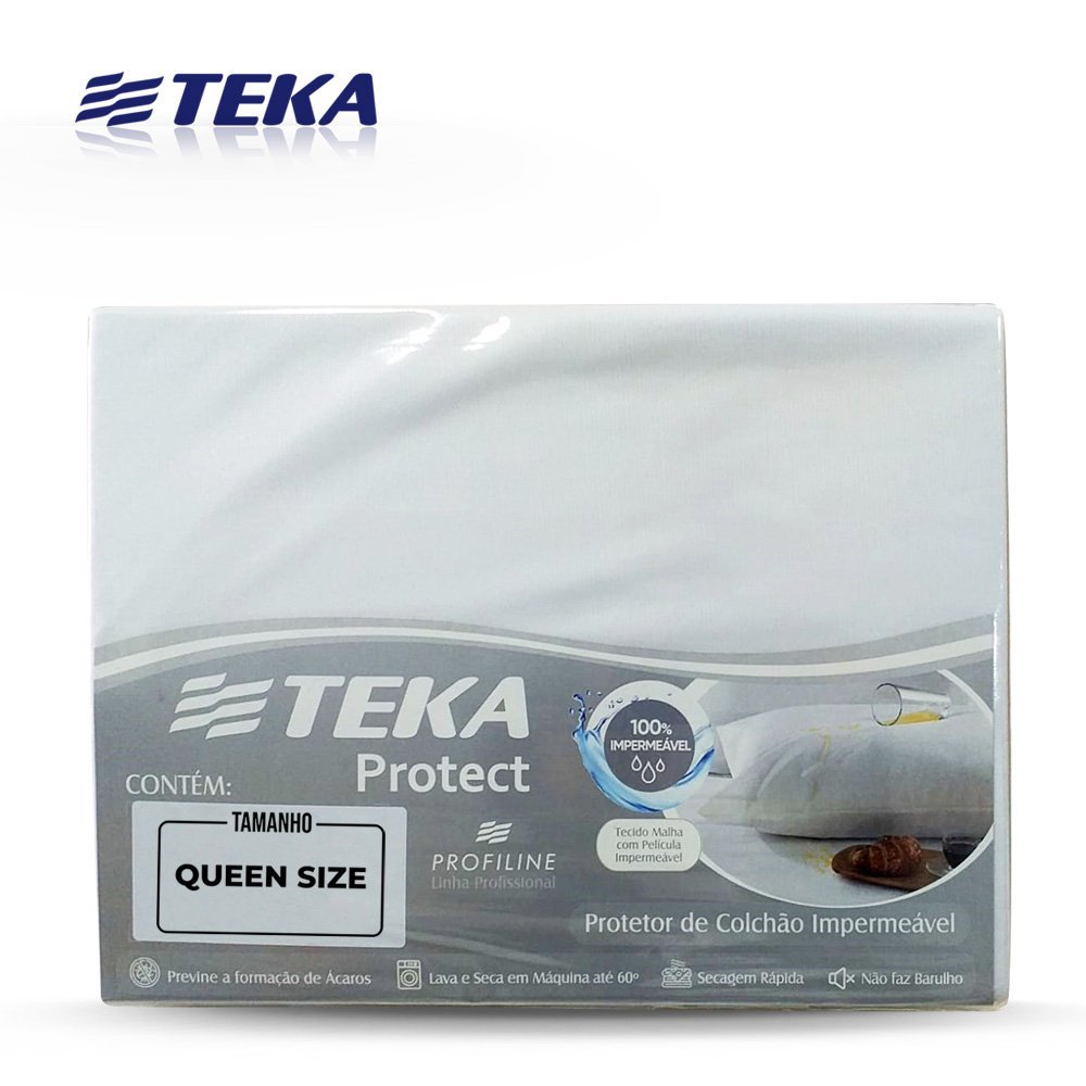 Protetor de Colchão Protect Impermeável com Elástico 40cm Queen Size Teka