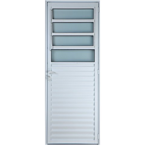 Porta de Aluminio Basculante Esquerda Linha Premium:2,10 X 0,70/branco