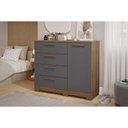 Ver imagem 7 de Cômoda Solteiro Malu 1 Porta 4 Gavetas Cinamomo/Off White - Panan