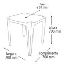 Ver imagem 2 de Mesa Quadrada de Plástico - Arqplast