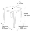 Ver imagem 2 de Mesa Quadrada de Plástico - Arqplast