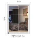 Ver imagem 3 de Guarda-Roupa Solteiro Madesa Denver 2 Portas de Correr de Espelho Branco Cor:Branco
