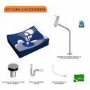 Ver imagem 3 de Kit Cuba Ml44 com Torneira Link 1062 Metal e Válvula Click 1"b Pol.com Sifão Pvc e Flexível Compace