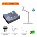 Ver imagem 3 de Kit Cuba Ml44 com Torneira Link 1062 Metal e Válvula Click 1"b Pol.com Sifão Pvc e Flexível Compace