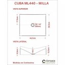 Ver mais imagens de Kit Cuba Ml44 com Torneira Link 1062 Metal e Válvula Click 1"b Pol.com Sifão Pvc e Flexível Compace