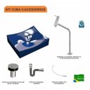 Ver imagem 3 de Kit Cuba Ml44 com Torneira Link 1062 Metal e Válvula Click 1"b Pol.com Sifão Cromado e Flexível Comp