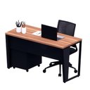 Ver imagem 4 de Escrivaninha Industrial 1,35m X 0,60m Gaveteiro 3 Gavetas F5 Cor:nogal com Preto