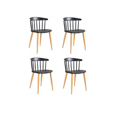 Kit 4 Cadeiras Decorativas Maisa Cor Preta Bering