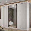 Ver imagem 4 de Guarda Roupa Casal 3 Portas San Marino Gold 6 Gavetas Branco Ripado com Espelho - Leifer