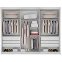 Ver imagem 2 de Guarda Roupa Casal 3 Portas San Marino Gold 6 Gavetas Branco Ripado com Espelho - Leifer