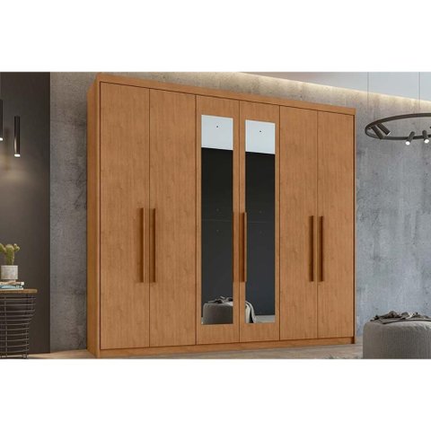 Guarda Roupa 6 Portas 2 Esp 5 Gav Áries Lopas Amêndoa