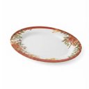 Ver imagem 1 de Travessa Oval Decorativa Natalina Flores e Pinha 25x18cm