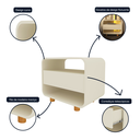 Ver imagem 3 de Kit Conjunto 2 Mesas de Cabeceira 1 Gaveta Innova Off White - Gelius