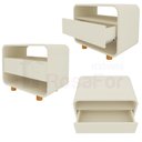 Ver imagem 5 de Kit Conjunto 2 Mesas de Cabeceira 1 Gaveta Innova Off White - Gelius