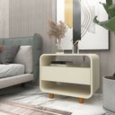 Ver imagem 2 de Kit Conjunto 2 Mesas de Cabeceira 1 Gaveta Innova Off White - Gelius
