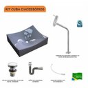 Ver imagem 3 de Kit Cuba Ml44 com Torneira Link 1062 Metal e Válvula Click 1"g Pol. com Sifão Cromado e Flexível com