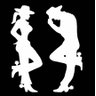 Adesivo Casal Country Cowboy Médio Sertanejo:branco - 1