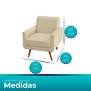 Ver imagem 3 de Poltrona Decorativa Sala e Quarto Panamá Azul Lux - Meu Estofado Poltrona Decorativa Panamá Sala Qua