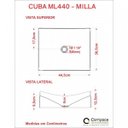Ver mais imagens de Kit Cuba Ml44 C/torneira Link 1062 Metal Válvula Click 1 Pol. 2.6 Cm Sifão Cromado e Flexível Compac
