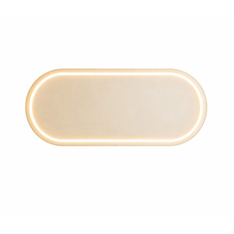 Espelho Oval 50x70 cm Jateado LED 3 Cores Touch Moderno