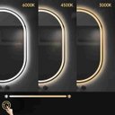 Ver mais imagens de Espelho Oval 50x70 cm Jateado LED 3 Cores Touch Moderno