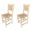Ver imagem 1 de Kit 2 Cadeiras com Assento e Encosto de Palha