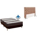 Ver imagem 1 de Cama Box Queen CRC + Colchão Ortopédico Ortobom + Cabeceira Imperatriz Bege