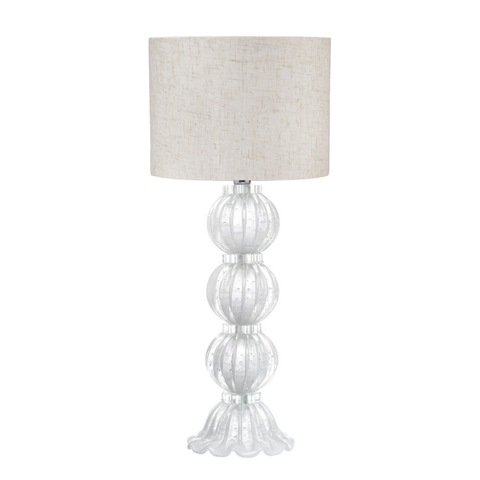 Abajur De Cristal Murano Versailles Com Cúpula 40Cm - Base Translucida