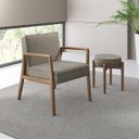 Ver imagem 3 de Conjunto 2 Poltronas Decorativas Lara tecido linho Cinza Madeira Nogueira Nobre Poltronas do Sul
