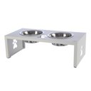 Ver imagem 1 de Comedouro Elevado Duplo Cão Porte P Branco