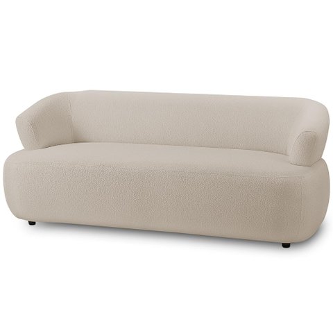 Sofá 3 Lugares Orgânico para Sala Living 198cm Florea M05 Bouclê Creme - Lyam Decor