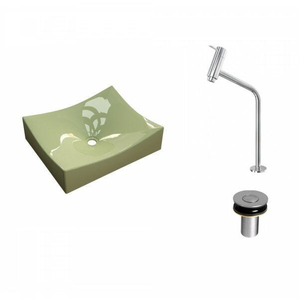 Kit Cuba ML44 com Torneira Link 1062 Metal e Válvula Click 1"G Pol. com Sifão PVC e Flexível Compace - 2