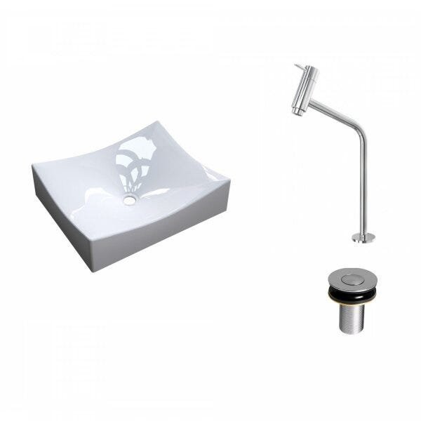 Kit Cuba ML44 com Torneira Link 1062 Metal e Válvula Click 1"G Pol. com Sifão PVC e Flexível Compace - 2