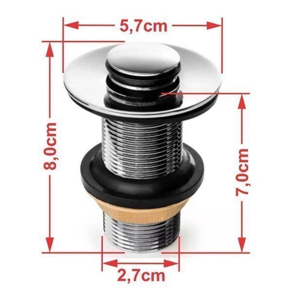 Kit Cuba ML44 com Torneira Link 1062 Metal e Válvula Click 1"G Pol. com Sifão PVC e Flexível Compace - 8