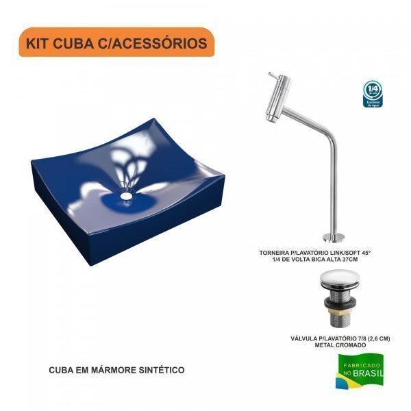 Kit Cuba ML44 com Torneira Link 1062 Metal e Válvula Click 1"G Pol. Compace - 3