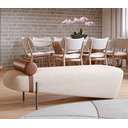 Ver imagem 2 de Recamier Ghar Estofado Detalhe Rolinho Estrutura Madeira Pés em Metal - Comprimento 1,10m