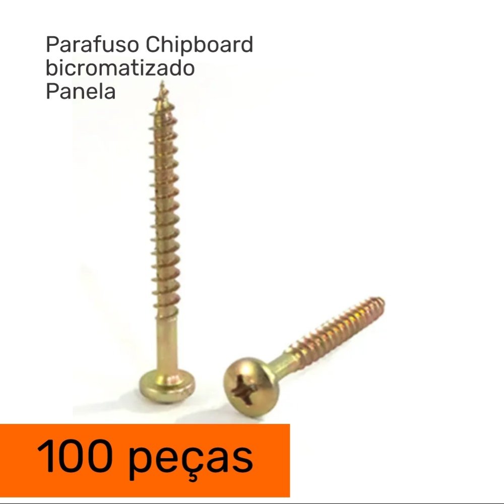 Kit 100 Peças Parafuso Chipboard Cabeça Panela Phillips 4.5x16 Bicro - 4