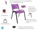 Ver imagem 7 de Kit com 6 Cadeiras Iso para Escola Escritório Comércio Roxa Base Preta Ecomhome
