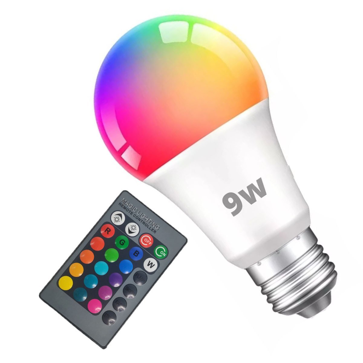 Lampada Led Bulbo 16 Cores RGB 9W Colorida Controle Remoto Luzes Decoraçao E27 Luminaria Abajur Casa - 1
